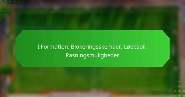I Formation: Blokeringsskemaer, Løbespil, Pasningsmuligheder