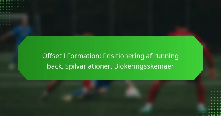 Offset I Formation: Positionering af running back, Spilvariationer, Blokeringsskemaer