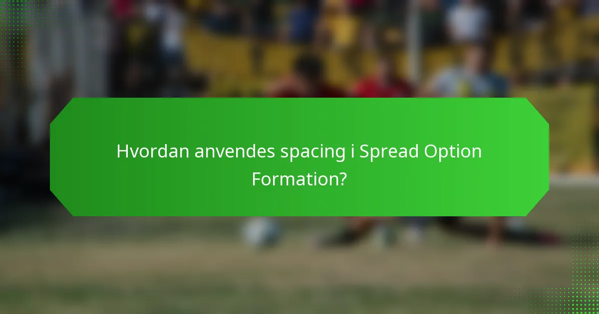 Hvordan anvendes spacing i Spread Option Formation?
