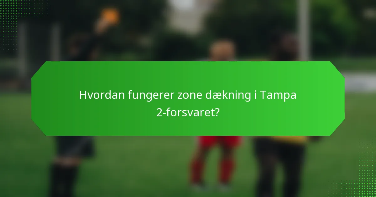 Hvordan fungerer zone dækning i Tampa 2-forsvaret?